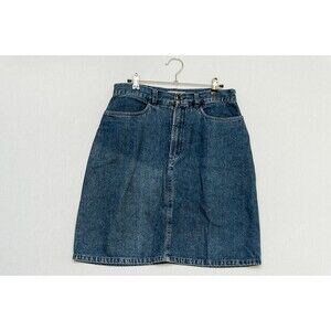 L.L Bean Jean Skirt Women's 10 Blue Denim O HC43